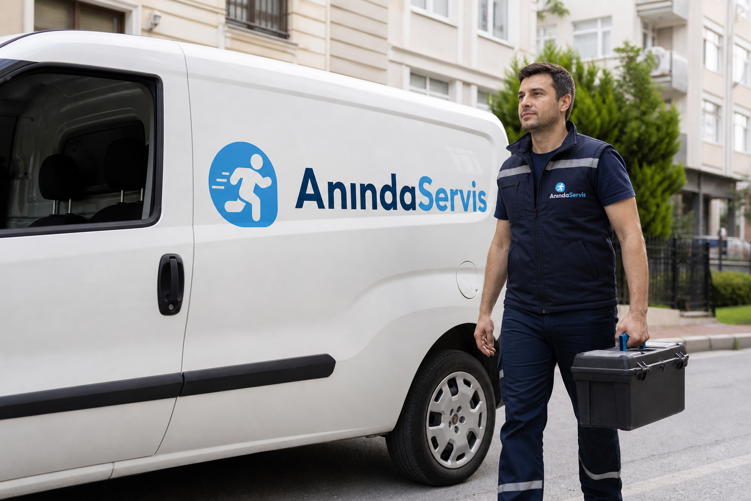 Anında Servis markalı servis aracı - İzmir Mitsubishi Kombi Servisi
